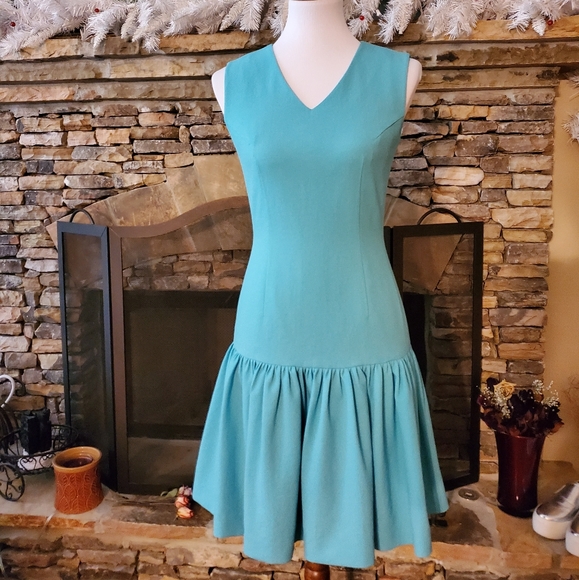 🆕🎁Custom made "ruffles V-neck teal dress &Jacket SET - Picture 2 of 7
